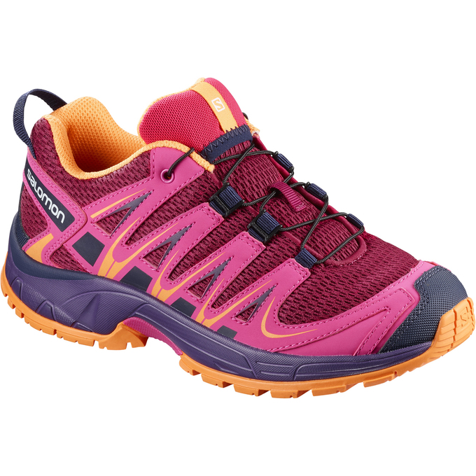 Zapatillas Trail Running Salomon Niños Burdeos Rosas - Salomon Argentina XA PRO 3D J ,157380-DIE